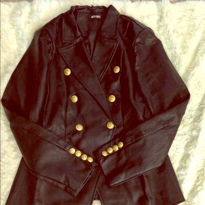 Missguided Faux leather jacket-Balmain look alike
